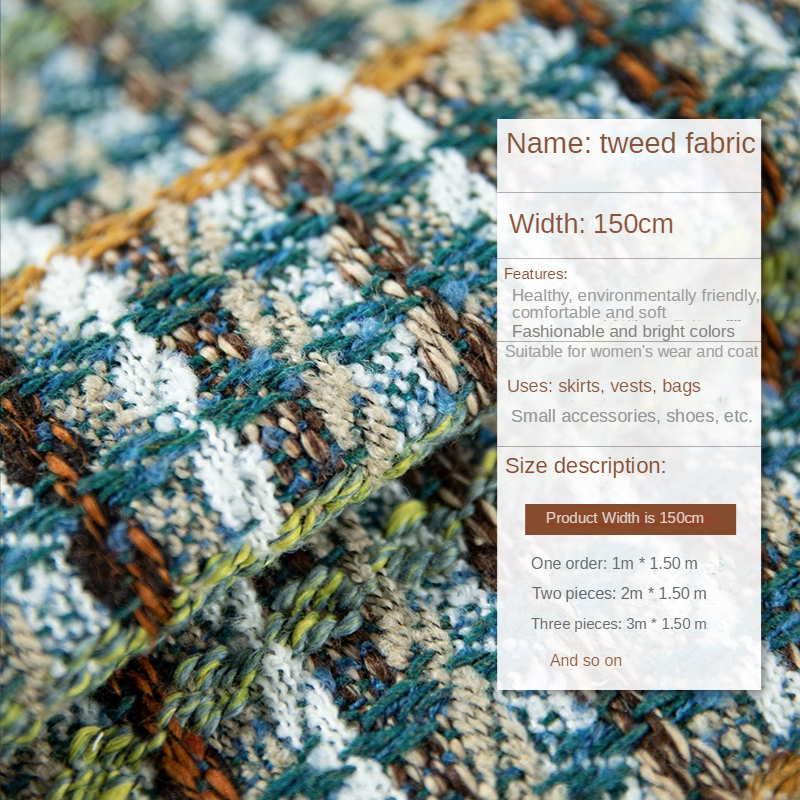 Plaid Tweed Fabric  By The Met - Sewing Tweed reseña y precio